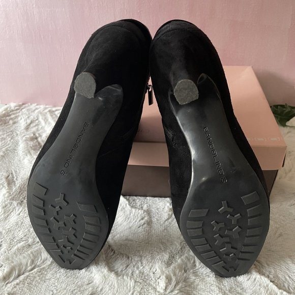 HP🍁Bandolino Black Suede Booties Boots Sz. 11 - Picture 4 of 7